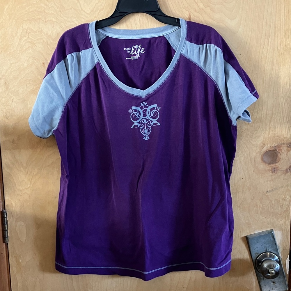 Made for Life Purple and Gray Short Sleeve Tee